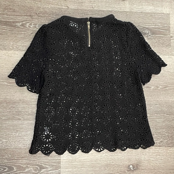 🔥SALE ASTR the label floral black lace blouse top shirt short sleeve size small - Picture 7 of 11